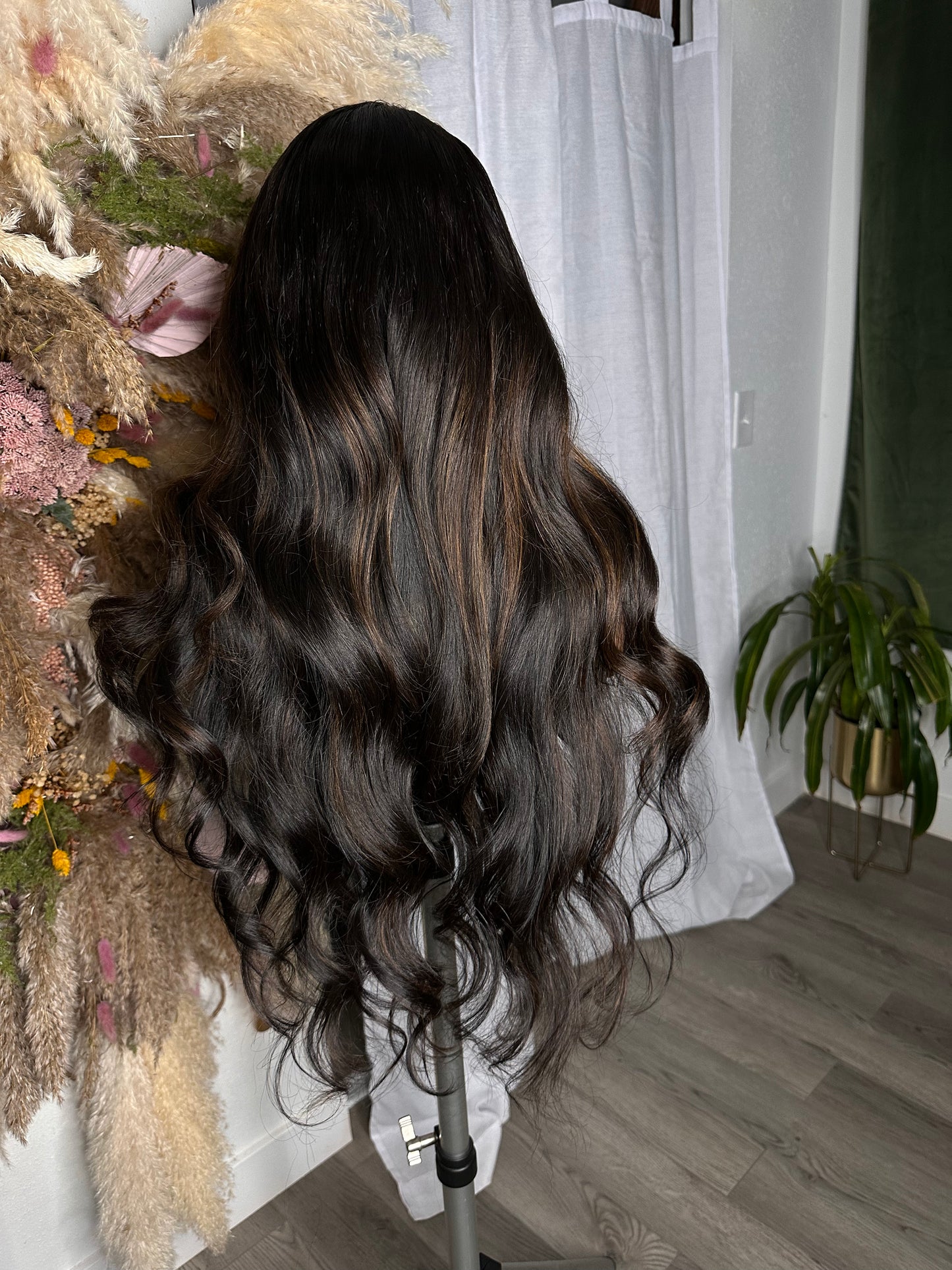 30” Brunette Balayage Postiche| Signature Style Right Side Part