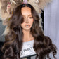 1:1 Glueless Dark Chocolate Rooted Carmel & Butterscotch Indian Wavy 26” THIN LACE Unit | Small