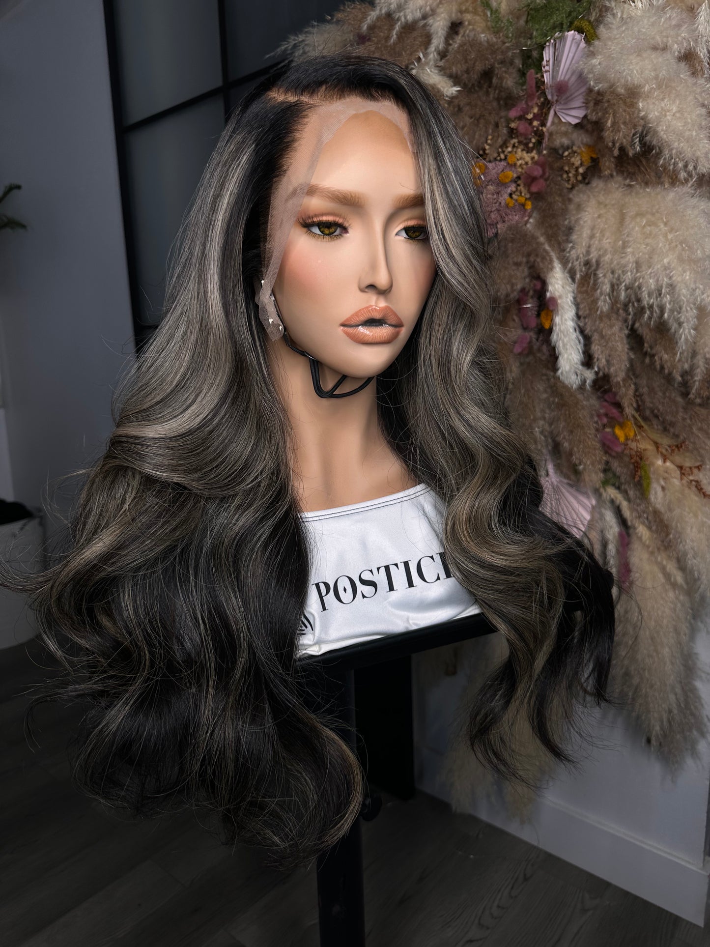NEW Ash Blonde Highlighted  13x6 Frontal 20”  Postiche| Signature Style Yaki Straight