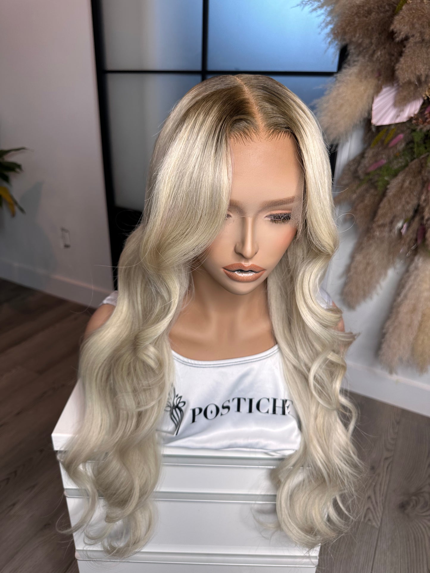 13x6 Caviar Lace Rooted Ice Blonde  | Signature Style Anastasia 22"
